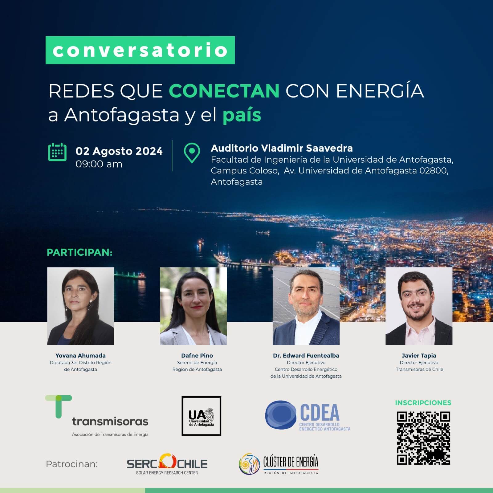 CDEA-UA y Transmisoras de Chile discutirán sobre el rol fundamental de la energía en Chile
